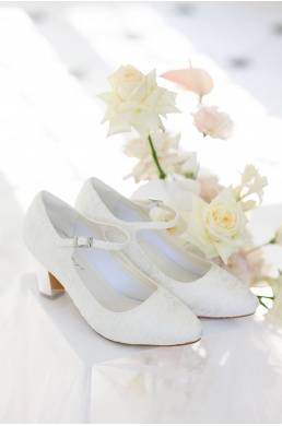 Vintage čipkované svadobné topánky Agnes.