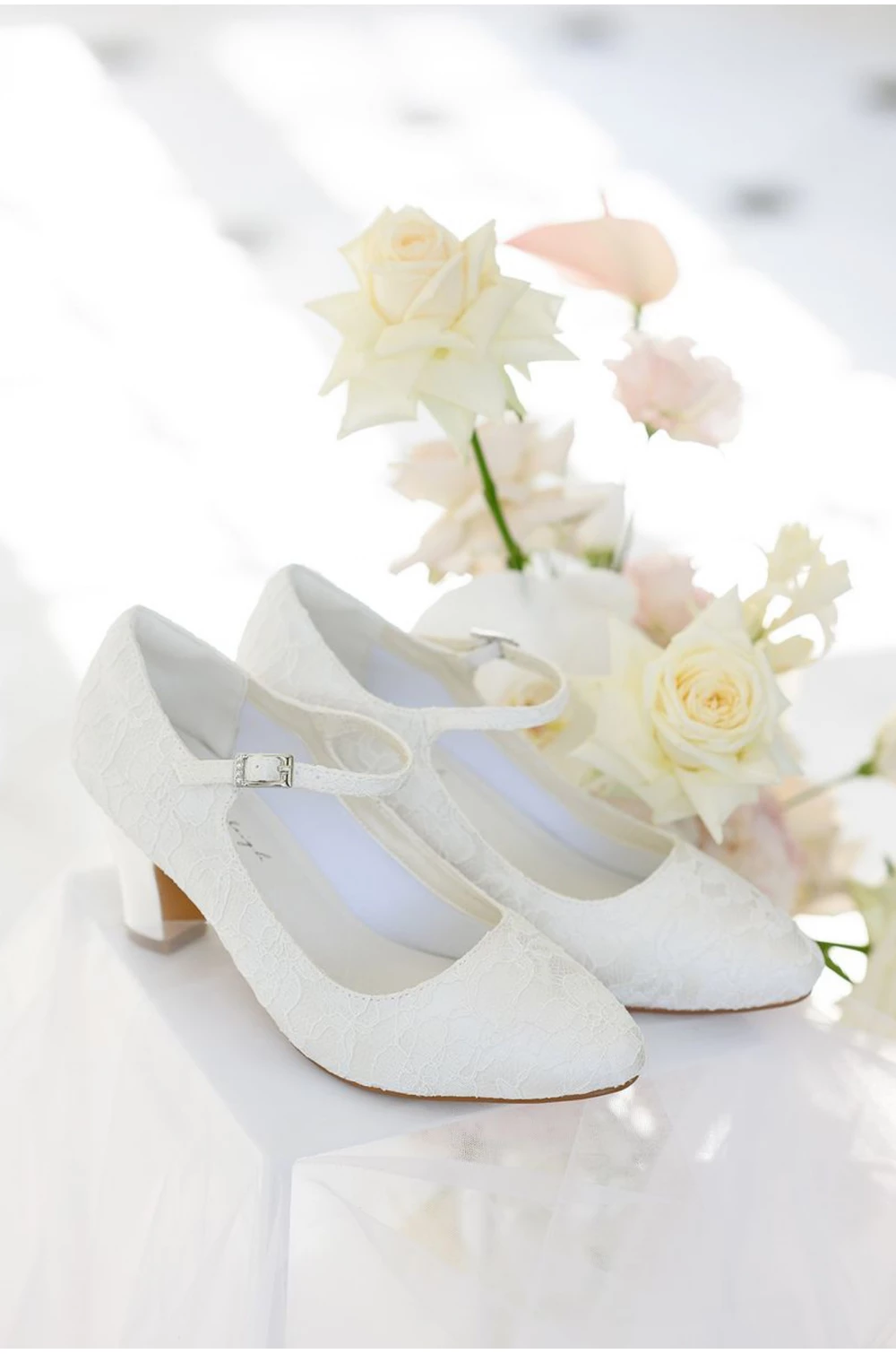 Vintage čipkované svadobné topánky Agnes.