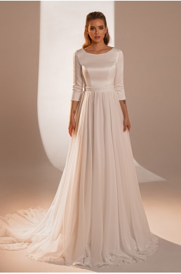 Boho elegantné svadobné šaty s padavou sukňou.