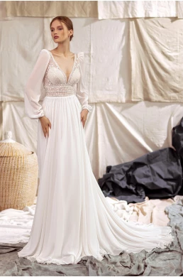 Boho svadobné šaty s padavou sukňou Karolina