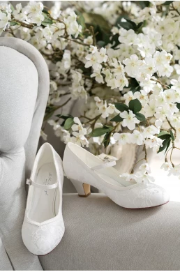 Čipkované svadobné lodičky Flora