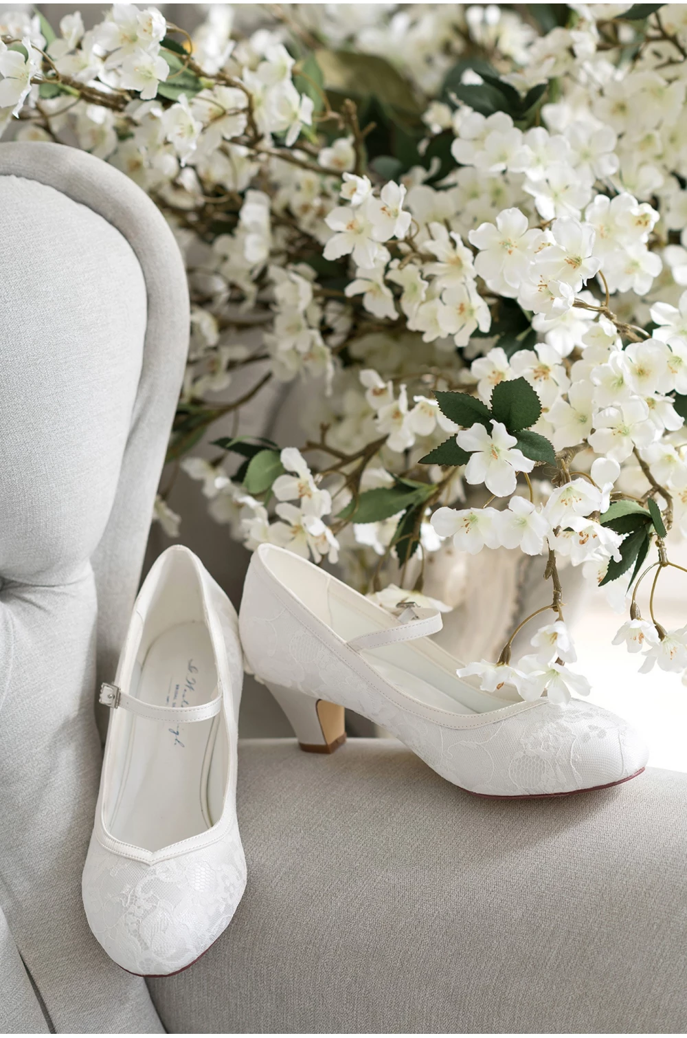 Čipkované svadobné lodičky Flora